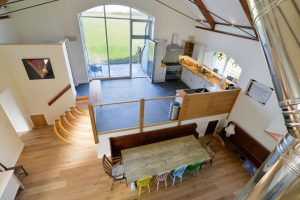 Birds eye view of Church House open plan kitchen and dining area