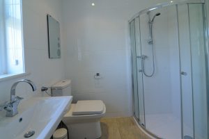First floor bathroom at Newlands with walk in shower