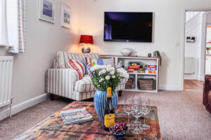 Mounted TV in the lounge at Newlands