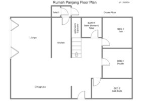 Rumah Panjang floor plan of the ground floor