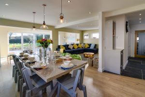 Open plan dining and lounge area at Rumah Panjang