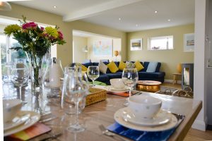 Dining and living space at Rumah Panjang