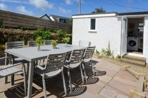 Patio and dining area to the rear of Lowena