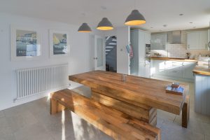 Dining area and kitchen at Pendarves
