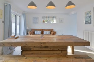 Dining area at Pendarves with sofa