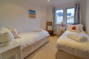 Twin room on ground floor at Blue Seas which can be a double