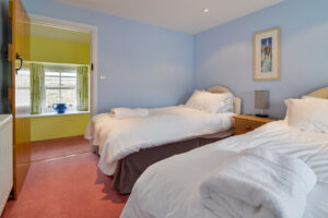 Twin bedroom at Treburrick Farm House