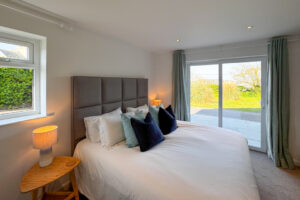 The superking bed in the master bedroom on the entrance floor level at Tristan