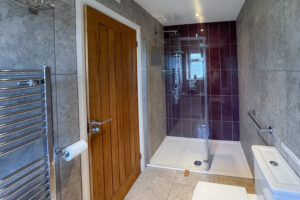 The master ensuite shower room at Tristan showing the shower cubicle