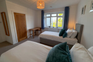 The first of the three king bedrooms on the first floor at Tristan. This is normally made as a king bedroom but can be made as a twin if requested