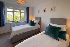 The first of three king bedrooms on the first floor at Tristan. This is normally made as a king bedroom but can be made as a twin if requested