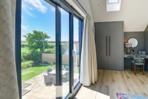 Juliette balcony in master first floor bedroom with views across the garden at San Marcos