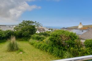 The view of the front garden at Tristan from the balcony.