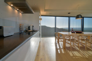View towards the coast and ocean from the kitchen area at Spin
