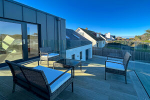 First floor balcony with seating at Cornerstones