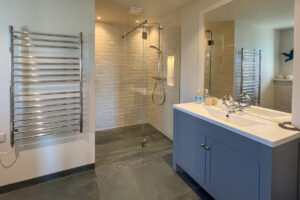 Ground floor ensuite with walk in shower at Cornerstones