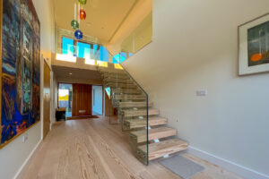 Front entrance at Cornerstones with stairs to first floor
