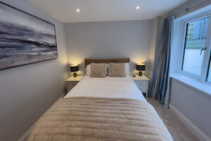 Double bedroom on the ground floor at No 1 Treglos Gardens