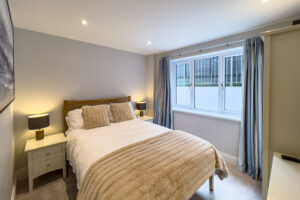 Double bedroom on the ground floor at No 1 Treglos Gardens