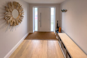 Front door and entrance hall at No 1 Treglos Gardens