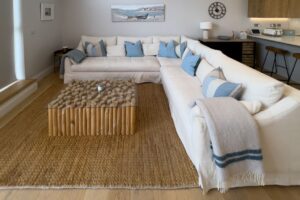 Large corner sofa at No 1 Treglos Gardens