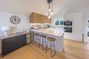 Well equipped kitchen with integrated oven on the first floor at No 1 Treglos Gardens
