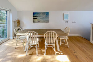 Dining table on the first floor at No 1 Treglos Gardens