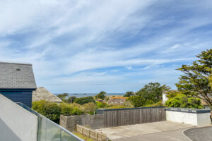 Coastal views from the balcony on the first floor at No 1 Treglos Gardens