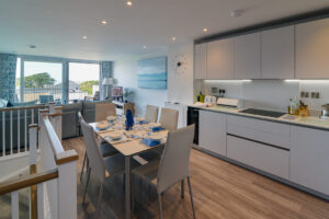 Dining and kitchen area at Quiescence