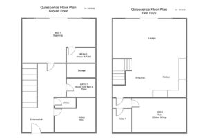 Ground and first floor plans at Quiescence
