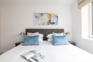 The second superking bed at The Look Out which can be made as a two singles if requested