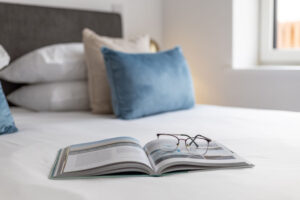 The bed in the 2nd superking bedroom at The Look Out which can be made as a twin bedroom if requested
