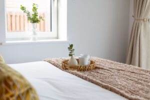The superking bed in the master ensuite bedroom at The Look Out