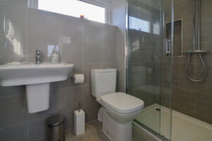 Ensuite bathroom on first floor with walk in shower