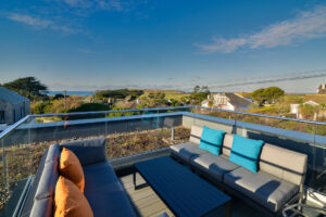 View from the roof balcony with seating at The Look Out