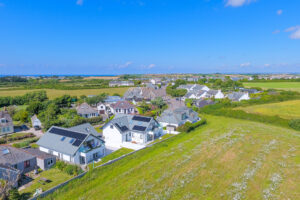 Ariel view of Morwynsow with views stretching towards the coast