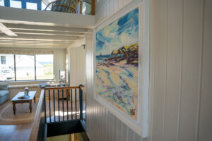 Staircase up from the ground floor into the open plan living area on the first floor at Tremblaze