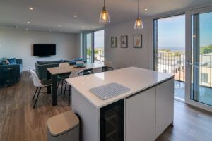 The island in the kitchen area at The View