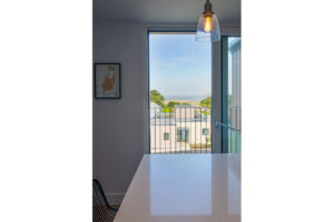 Glass door to the balcony from the kitchen area at The View