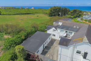 Aerial view of No 8 Sandhills and adjacent apartments with view