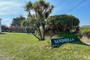 Sign at entrance to the complex at No 8 Sandhills