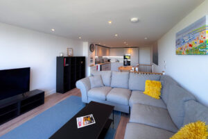 Open plan living-dining-kitchen at No 2 Treglos