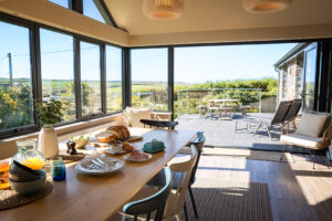 Dining area looking out to the terrace at Iona