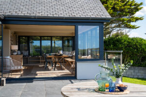 Looking into Iona's dining area from the outside terrace